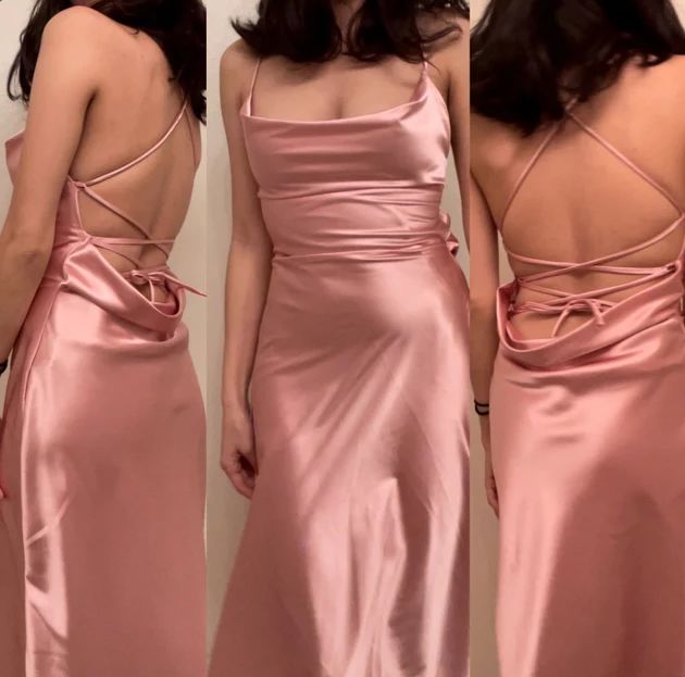 Customer photo review of Blush Pink Stretch Silk
