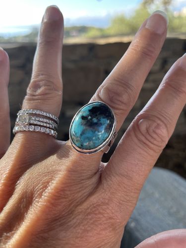 Customer photo review of Nature Ring with Authentic Green Turquoise Sterling Silver