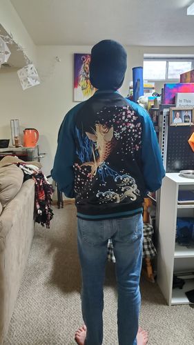 Customer photo review of Koi & Goldfish Sukajan Souvenir Jacket [Reversible]