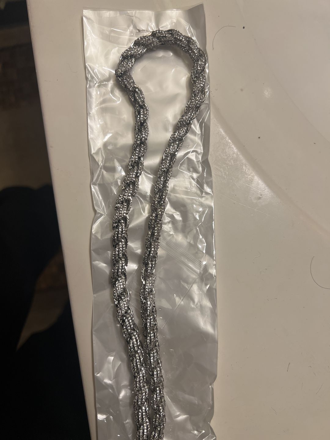 Customer photo review of 8mm Premium Thick Iced Out Rope Chain