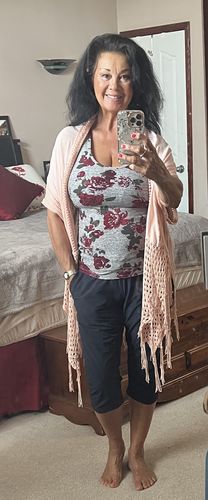 Customer photo review of My Cozy Crochet Cardigan (Blush)