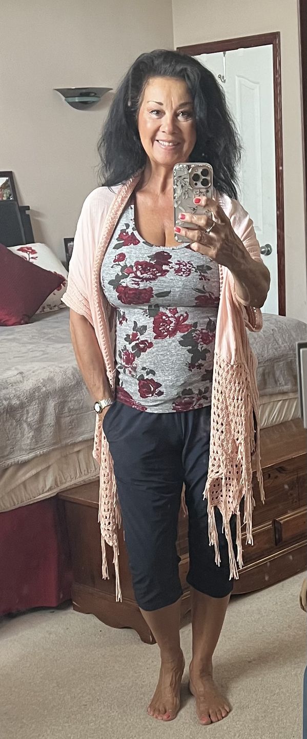 Customer photo review of My Cozy Crochet Cardigan (Blush)