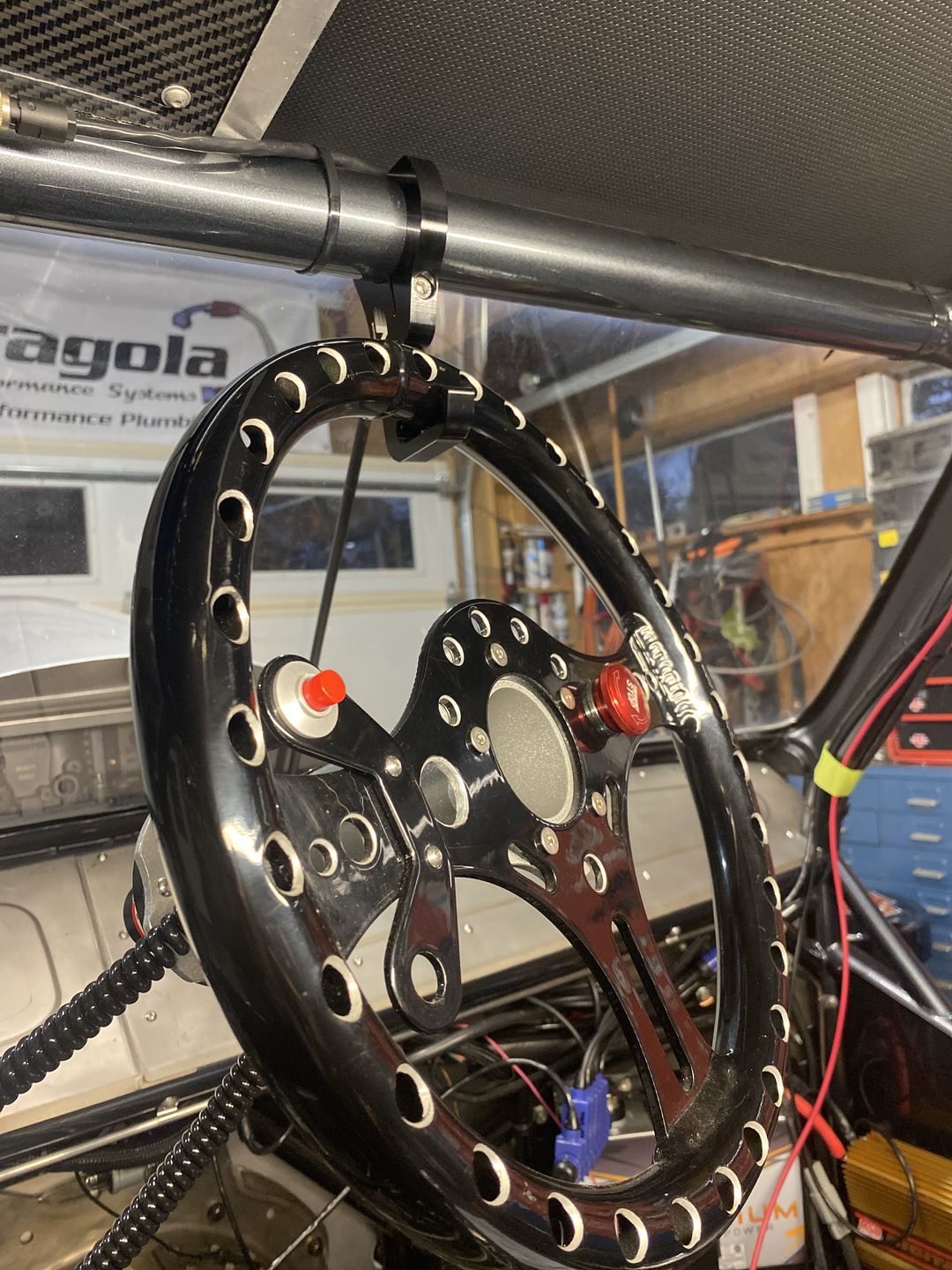 Customer photo review of Billet High Clearance Roll Bar Helmet / Steering Wheel Hook 1.625" 43-10001