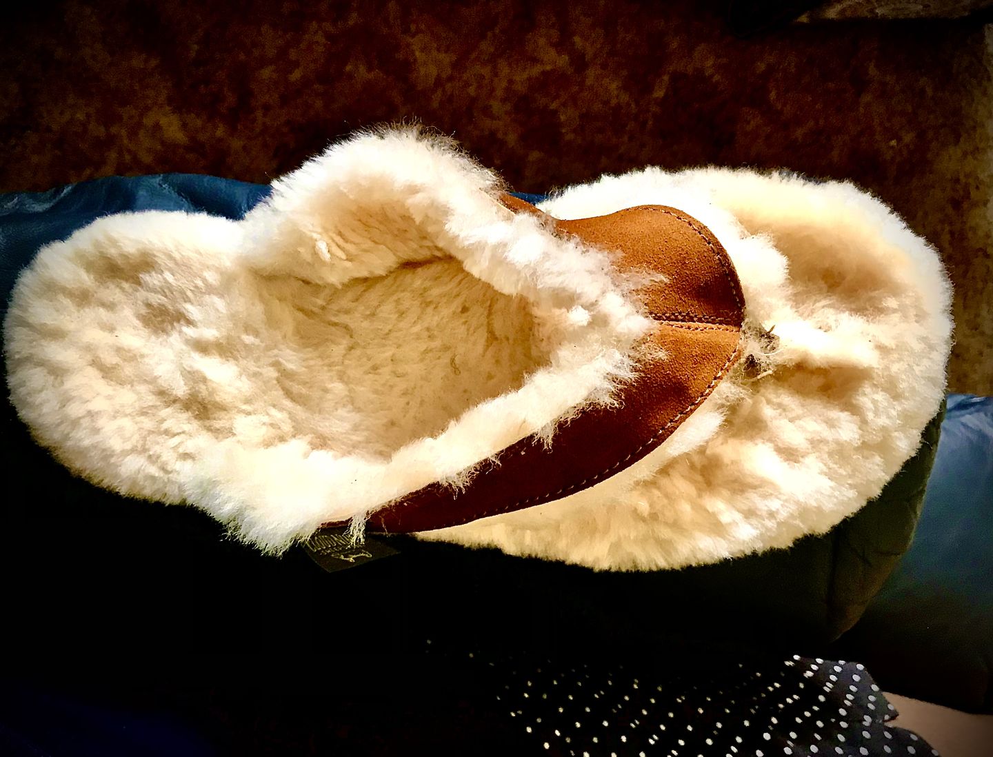 Customer photo review of LADIES SHEEPSKIN LINED FLIP FLOPS