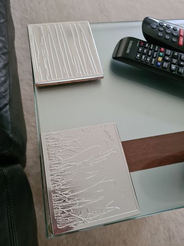 Customer photo review of Oblong Cork Backed Coaster