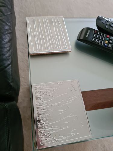 Customer photo review of Oblong Cork Backed Coaster