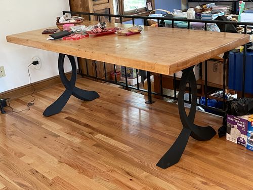 Customer photo review of Metal Table Legs - 418 Curva - 25W, 28H inch - Set of 2 pcs - Flowyline