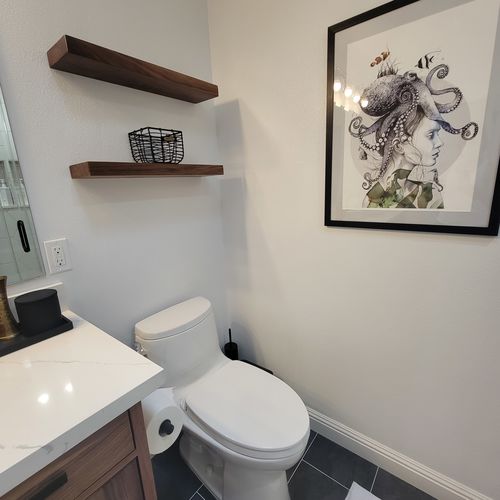 Customer photo review of Walnut Floating Shelf