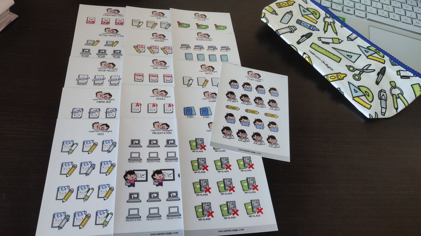 Customer photo review of Back to College Planner Sticker Set