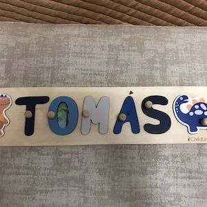 Customer photo review of Boy Dinosaur Name Puzzle