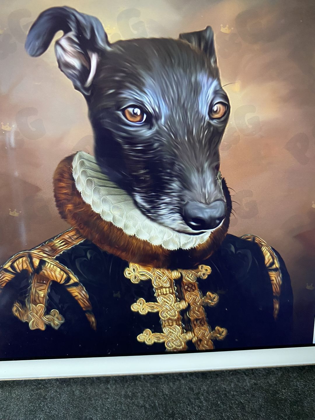 Customer photo review of The Count: Custom Pet Portrait