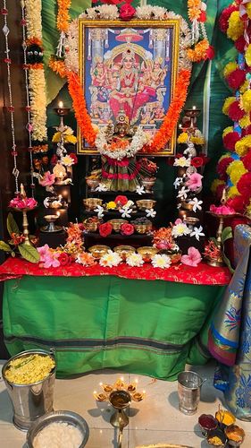Customer photo review of Wooden 5 Step Deity / Pooja Stand With Lamp Stand Set (Pair)