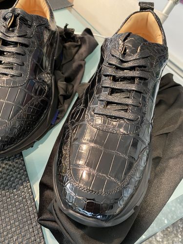 Customer photo review of Crocodile Leather Sneaker Shoes