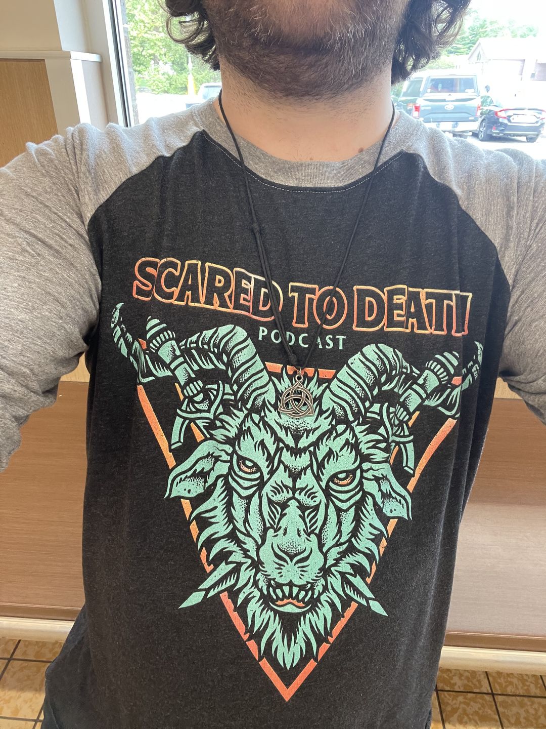 Customer photo review of Demon Knight Baseball Tee