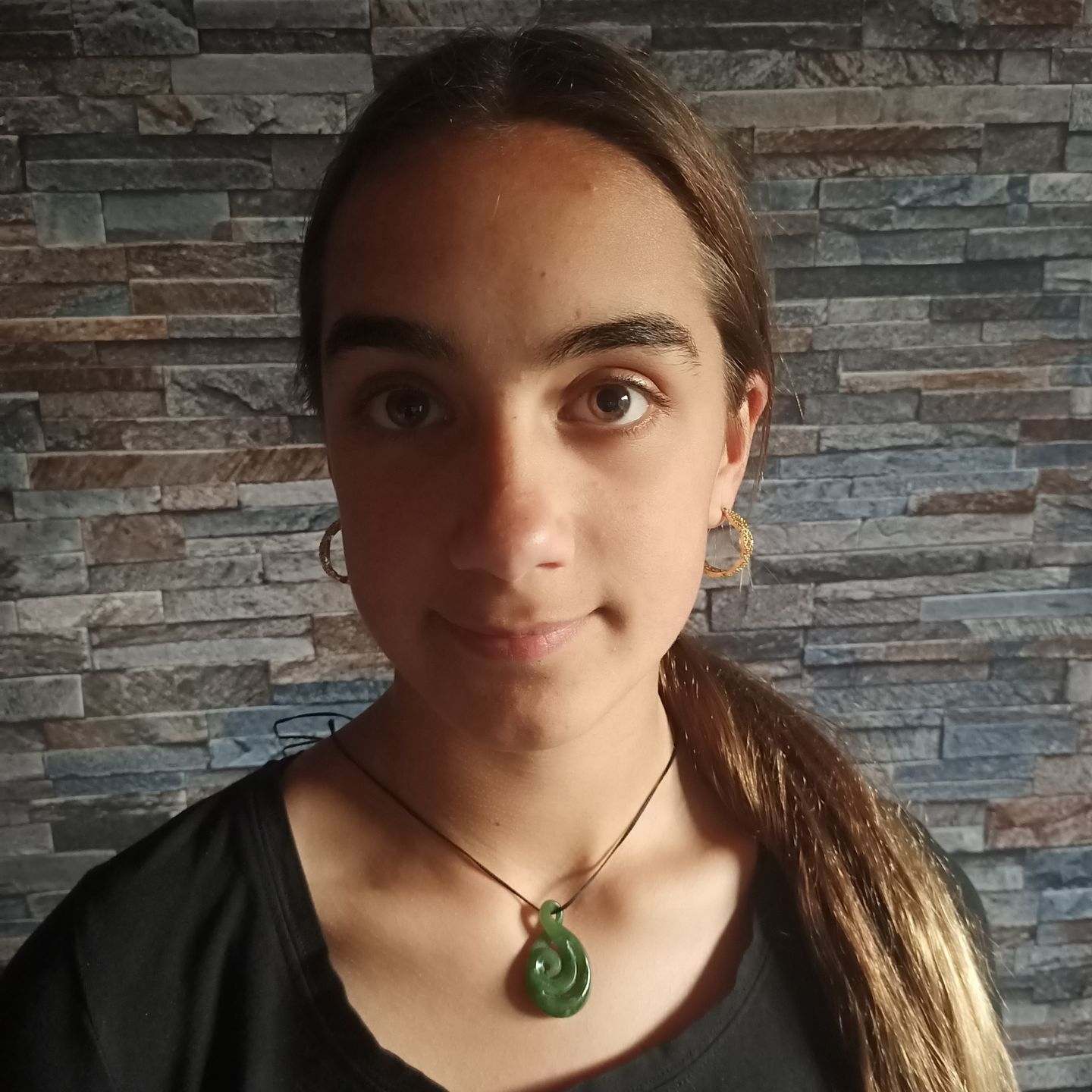 Customer photo review of Genuine NZ Greenstone Twist Necklace with Koru