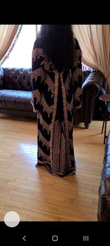 Customer photo review of Navy Blue Modern Full Embroidered Thobe