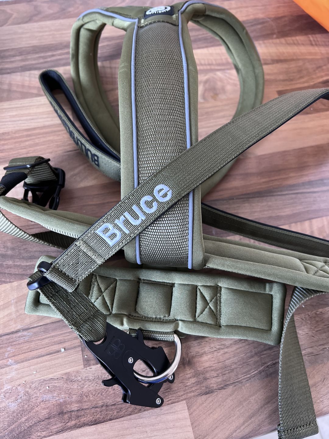 Customer photo review of Slip on Padded Comfort Harness | Non Restrictive & Reflective - Khaki