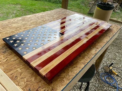Customer photo review of 50 Star American Flag Metal Stencil (14 gauge steel)