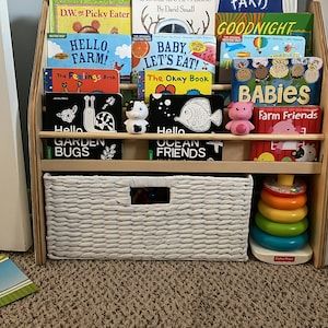 Customer photo review of Wooden Montessori Bookshelf Natural