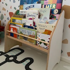 Customer photo review of Wooden Montessori Bookshelf White