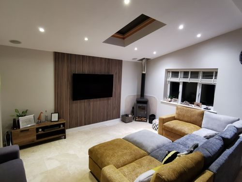 Customer photo review of SlatWall Acoustic Walnut