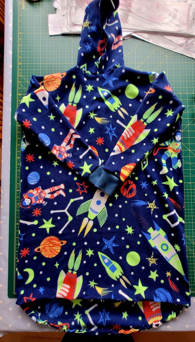 Customer photo review of Rockets in Outer Space Anti Pill Polar Fleece Fabric