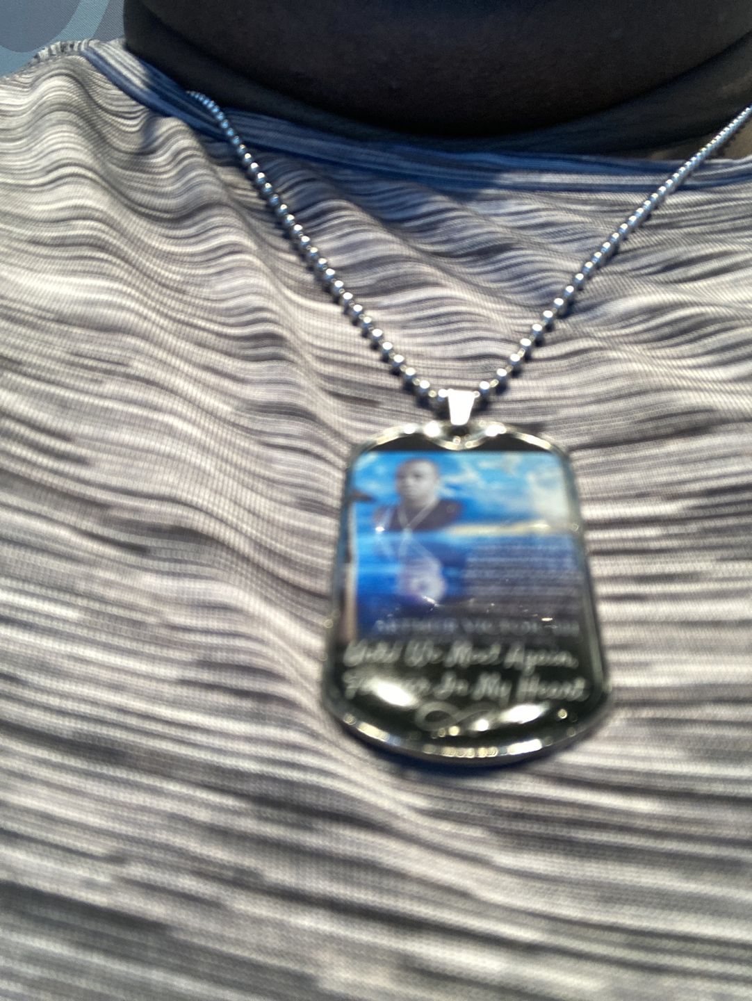 Customer photo review of Forever In My Heart Men's Dog-tag Necklace