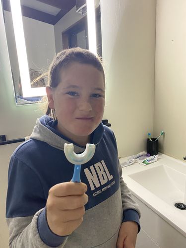 Customer photo review of U-Shaped Sensory Toothbrush
