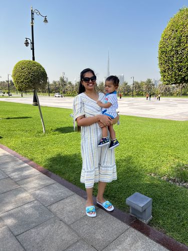 Customer photo review of Multi Color Stripes Maxi