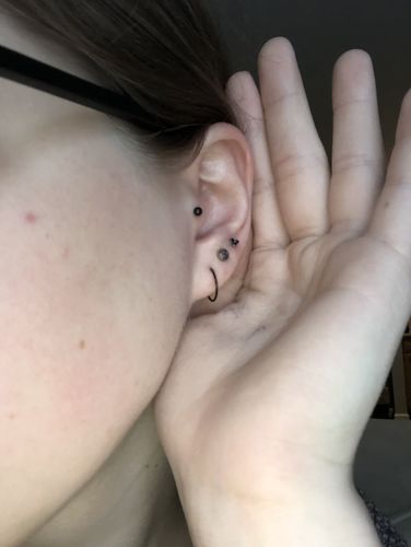 Customer photo review of Hinged Clicker Segment Ring Daith, Conch, Nose, Septum