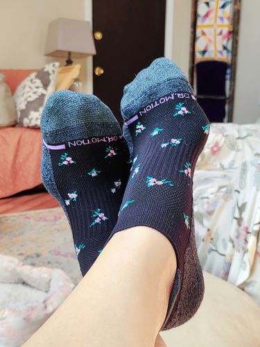 Customer photo review of Tri Color Dots | Ankle Compression Socks For Women