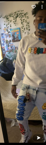 Customer photo review of Blessed Chenille Fleece Crewneck (White)