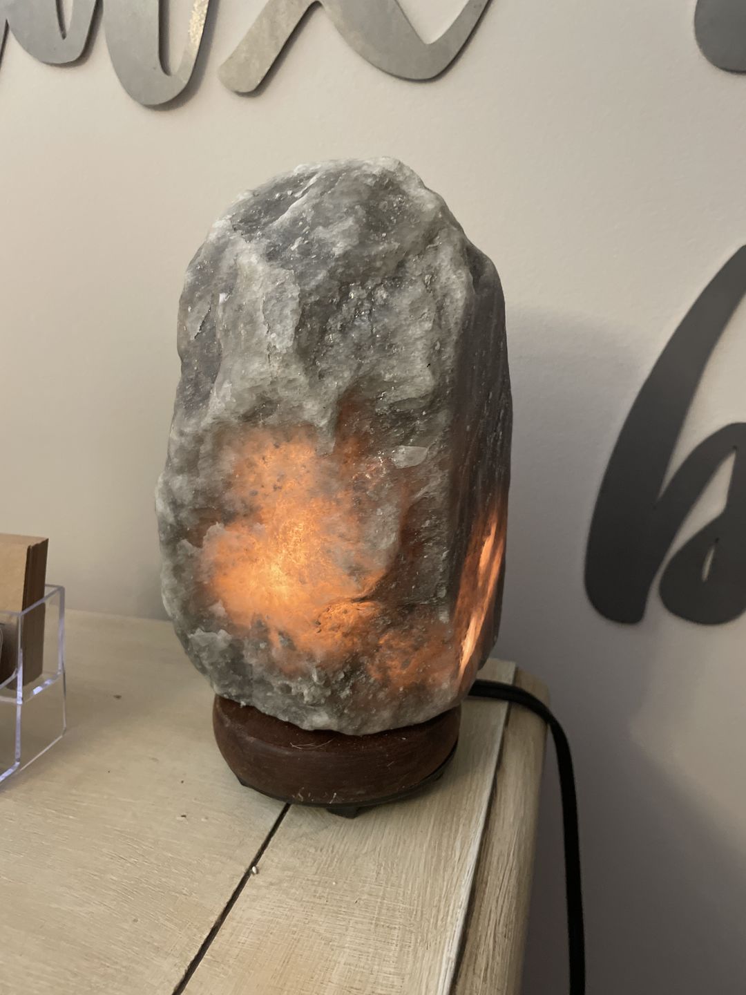Customer photo review of Rare Gray Himalayan Salt Lamp