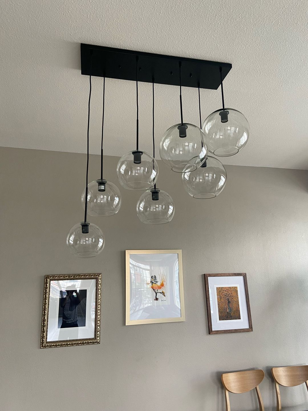 Customer photo review of Globe Cluster Kitchen Island Pendant Light