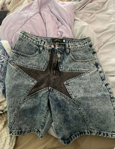 Customer photo review of Skater Girl Star Denim Shorts