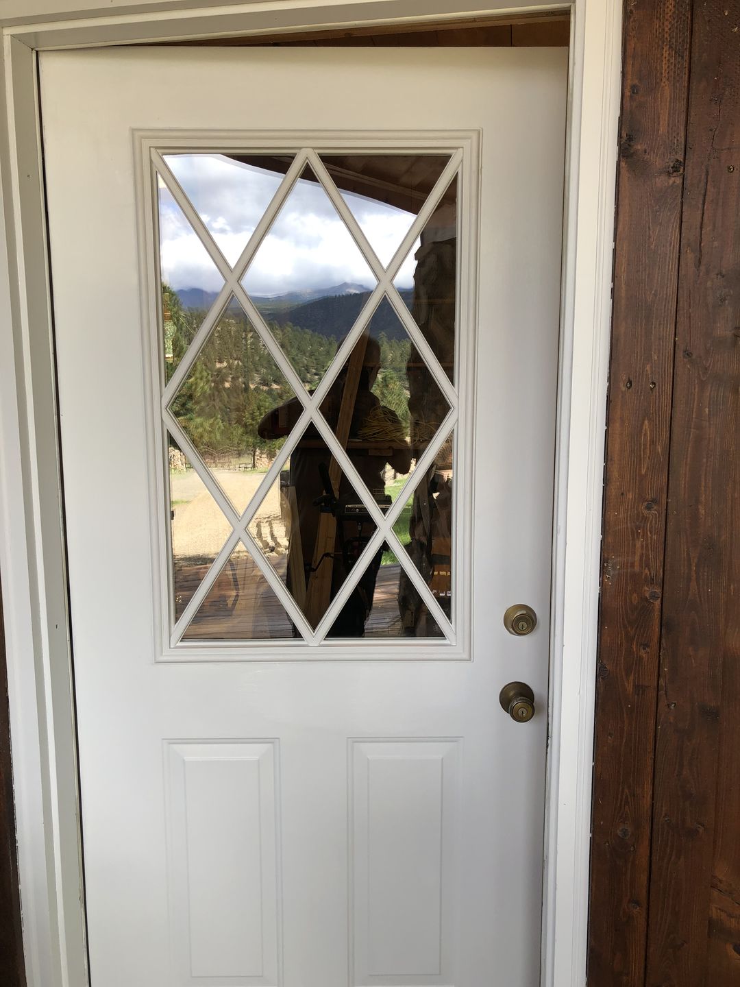 Customer photo review of Clear Diamond Grid Glass and Frame Kit (Half Lite 24" x 38" Frame Size)