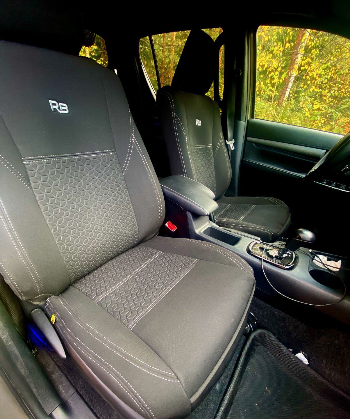 Customer photo review of Toyota HiLux 8th Gen Premium Neoprene 2x Front Seat Covers (Made to Order)