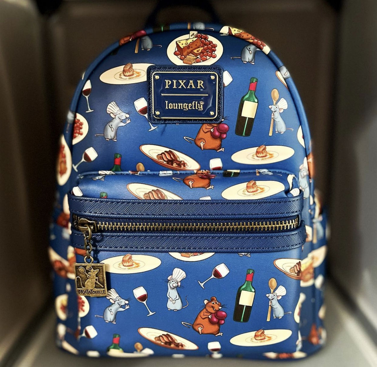 Customer photo review of 707 Street Exclusive -  Loungefly Disney Pixar Ratatouille Remy and Emile Allover Print Mini Backpack