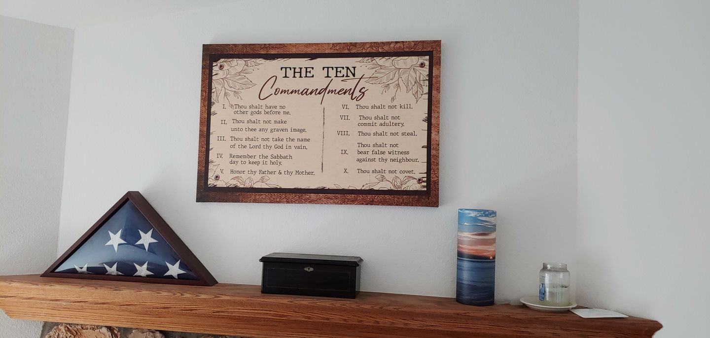 Customer photo review of 10 commandments wall art canvas - Christian wall art