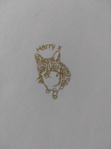 Customer photo review of Wooden Handle Face Stamp