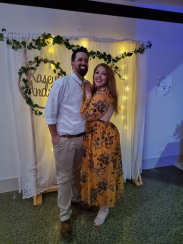 Customer photo review of Chloe Chiffon Maxi Dress - Yellow/Purple Floral
