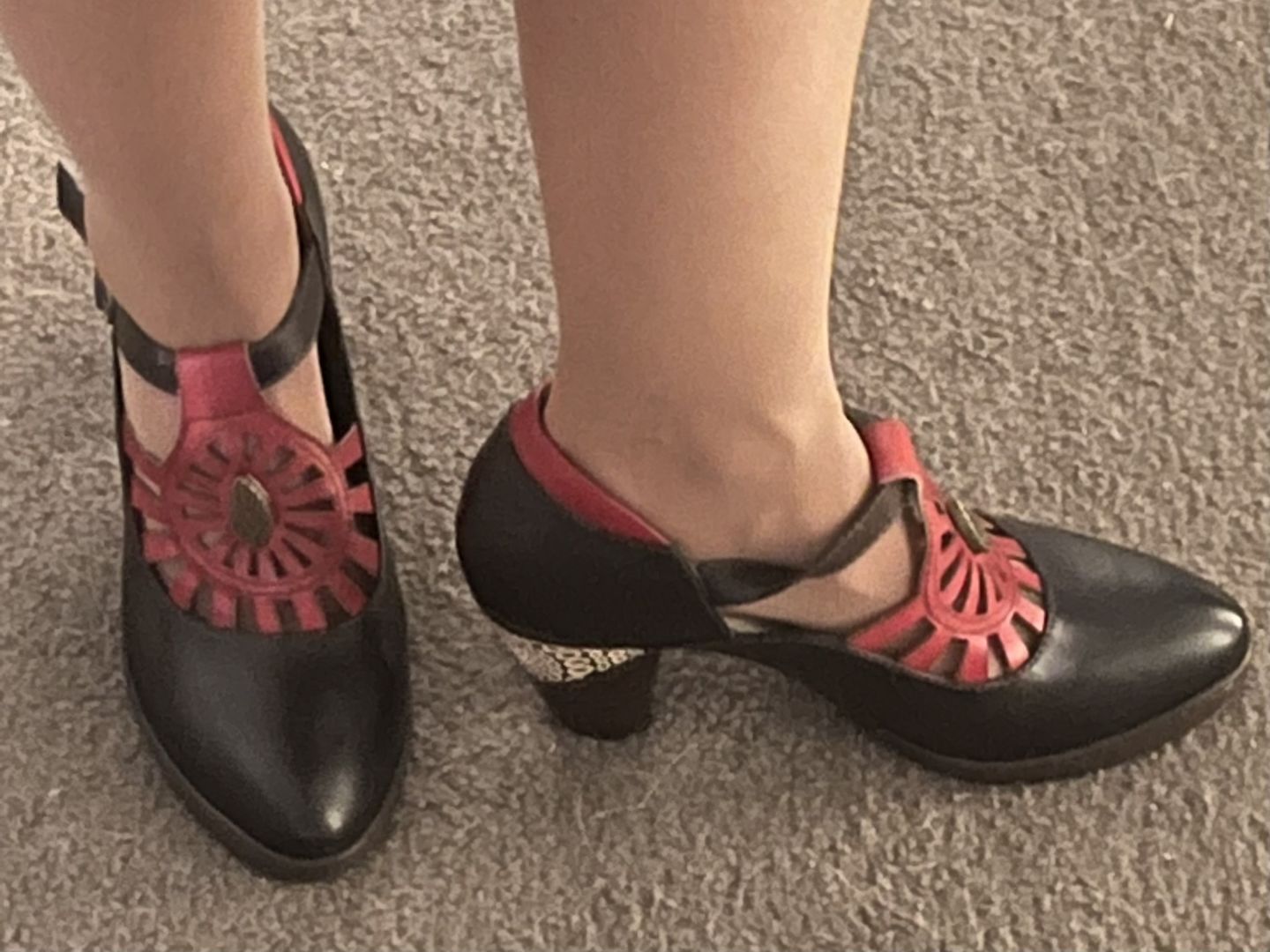 Customer photo review of Retro Leather Grace Adjustable Belt Pumps