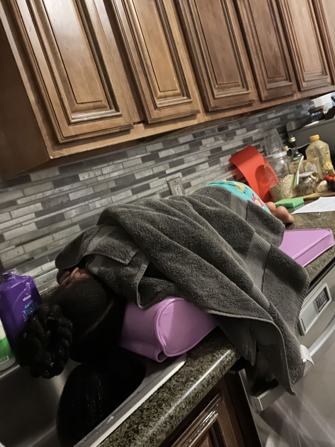 Customer photo review of The Shampoo Pillow