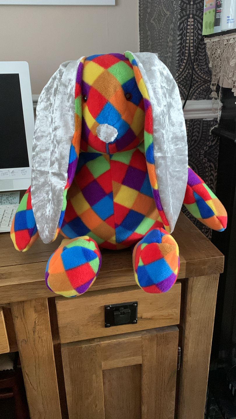 Customer photo review of Multicoloured Squares Anti Pill Polar Fleece Fabric