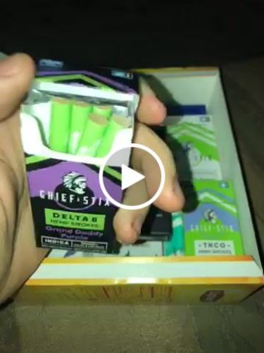 Customer video review of CHIEF STIX DELTA8 HEMP SMOKES - INDICA GRAND DADDY PURPLE (10CT - 750MG PER PACK)