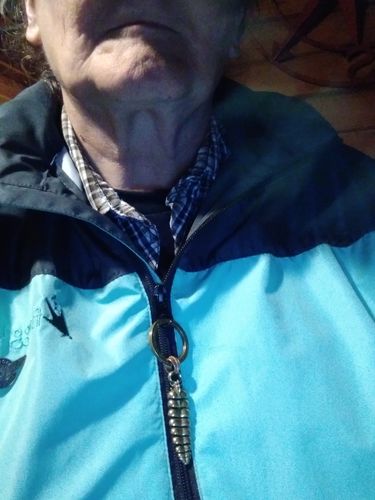 Customer photo review of Brass Rattlesnake Tail Pendant