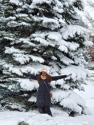 Customer photo review of 3-Piece Winter Knitted Beanie Mask Scarf Set