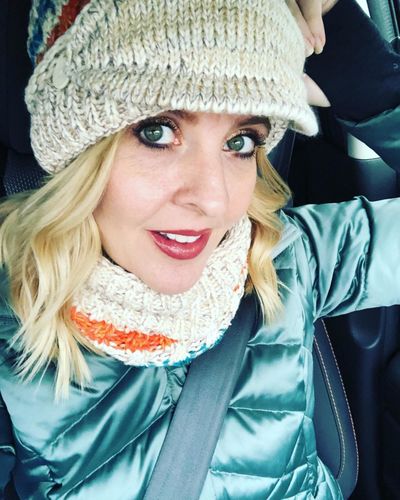 Customer photo review of 3-Piece Winter Knitted Beanie Mask Scarf Set