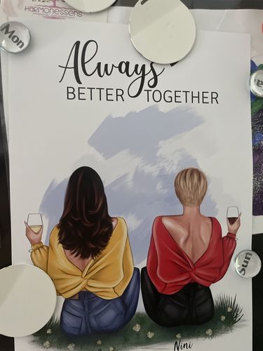 Customer photo review of Filles assises - Poster personnalisé