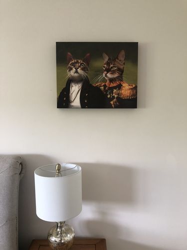 Customer photo review of The General & The Baron – Custom Vintage Pet Canvas